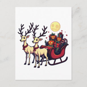 Weihnachten zu Halloween Reindeer Pumpkin-Geschenk Begleitkarte