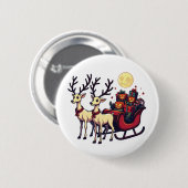 Weihnachten zu Halloween Reindeer Pumpkin-Geschenk Button (Vorne & Hinten)