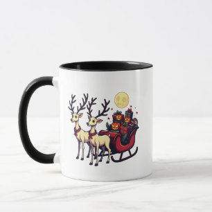 Weihnachten zu Halloween Reindeer Pumpkin-Geschenk Tasse