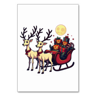 Weihnachten zu Halloween Reindeer Pumpkin-Geschenk Tischnummer