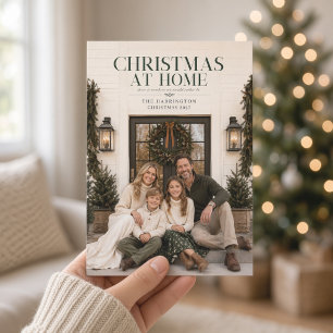 Weihnachten zu Hause Elegante grüne Familien-Fotok