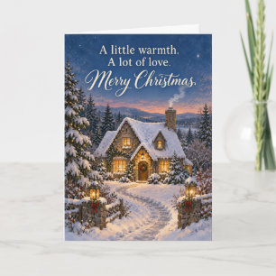 Weihnachten zu Hause Schneehütte Weihnachtskarte Karte
