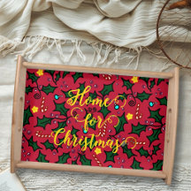 Weihnachten zu Hause Stechpalmenblätter-Muster