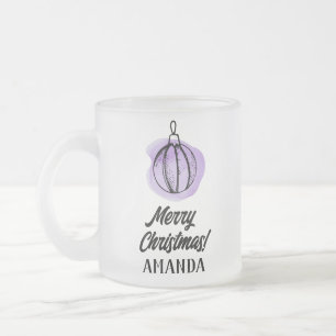 Weihnachten zu lila Ornamenten Mattglastasse