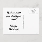 Weihnachten zu tun Liste Postkarte (Rückseite)