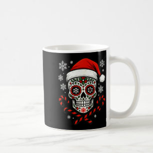 Weihnachten Zucker Calavera-Totenkopf Santa Hut Zu Kaffeetasse