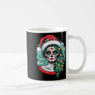 Weihnachten Zucker-Schädel-Kunst Frau Weihnachtsma Kaffeetasse