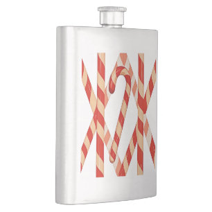 Weihnachten Zuckerrohr Rot Weiß Vektordesign Flachmann