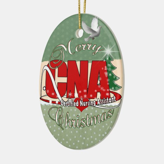 WEIHNACHTEN zugelassener KANN die Pflege Assistent Keramikornament (Links)