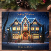 Weihnachten Zuhause Snowy Winter Night Sky Holiday Puzzle