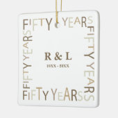 Weihnachten zum 50. Geburtstag Keramikornament (Links)