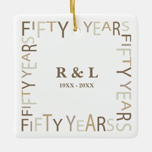 Weihnachten zum 50. Geburtstag Keramikornament (Vorderseite)