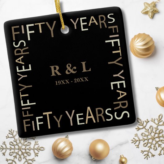 Weihnachten zum 50. Geburtstag Keramikornament