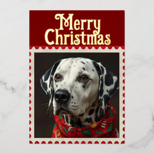 Weihnachten zum Dalmatiner Folien Feiertagskarte