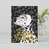 Weihnachten zum Dalmatiner Folien Feiertagskarte (Stehend vorne)