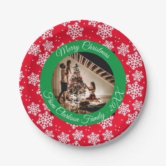 Weihnachten zum Foto Pappteller (Vorderseite)
