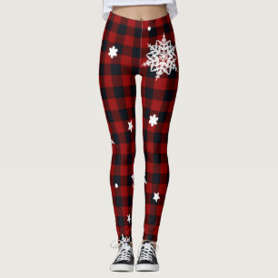 Weihnachten zum Roten Karo Leggings