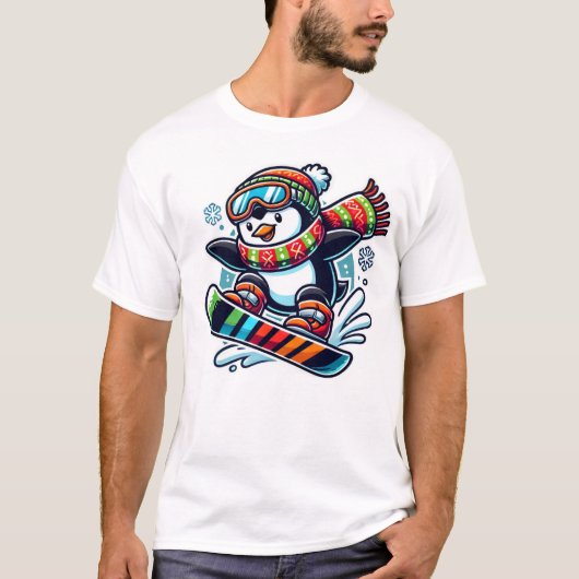 Weihnachten zum Snowboarden T-Shirt (Vorderseite)