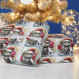 Weihnachten zum Thema Fußball für Cat Lover Geschenkpapier