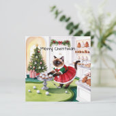 Weihnachten zum Thema Golf für Cat Lover Golfer (Stehend Vorderseite)
