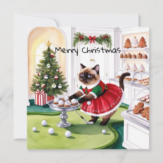 Weihnachten zum Thema Golf für Cat Lover Golfer (Vorderseite)