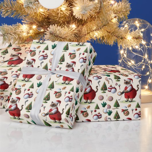 Weihnachten zum Thema Golf für Cat Lover Golfer Geschenkpapier (Feiertage)
