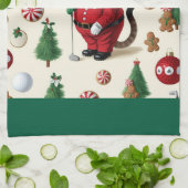 Weihnachten zum Thema Golf für Cat Lover Golfer Geschirrtuch (Gefaltet)