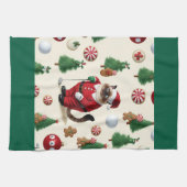 Weihnachten zum Thema Golf für Cat Lover Golfer Geschirrtuch (Horizontal)