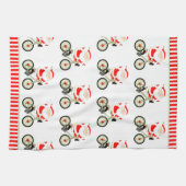 Weihnachten zum Thema Radfahren Geschirrtuch (Horizontal)