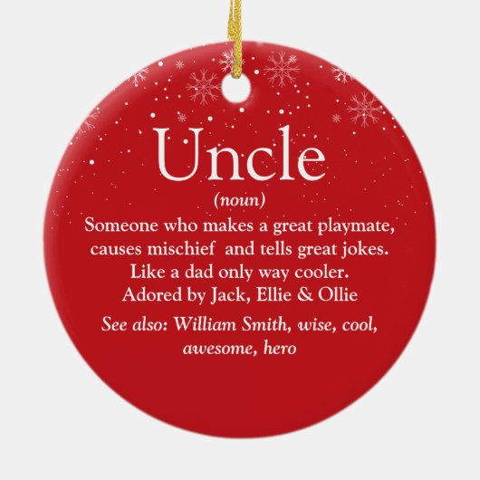 Weihnachten zum weltbesten Foto der Onkeldefinitio Keramik Ornament (Hinten)