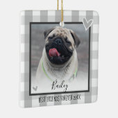 Weihnachten Zwei Fotos Land Karierte Haustiere Keramikornament (Rechts)