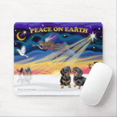 Weihnachten - Zwei schwarze Dackeln Mousepad (Mit Mouse)
