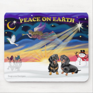Weihnachten - Zwei schwarze Dackeln Mousepad