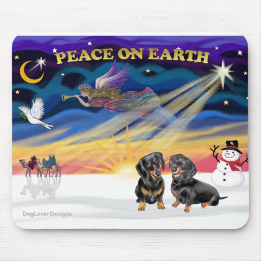 Weihnachten - Zwei schwarze Dackeln Mousepad (Vorne)