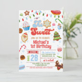 Weihnachten - Zwei süße Einladung zum Geburtstag - (Stehend Vorderseite)