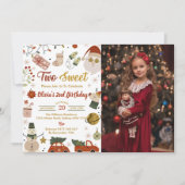 Weihnachten - Zwei süße Geburtstagsparty Foto Einladung (Vorderseite)