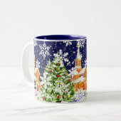 Weihnachten Zweifarbige Tasse (Vorderseite Links)