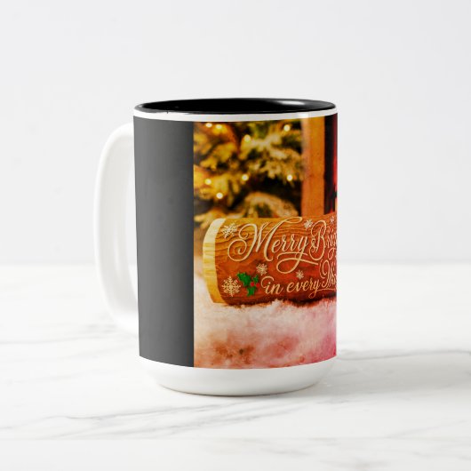 Weihnachten Zweifarbige Tasse (Vorderseite Links)
