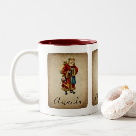 Weihnachten Zweifarbige Tasse (Mit Donut)