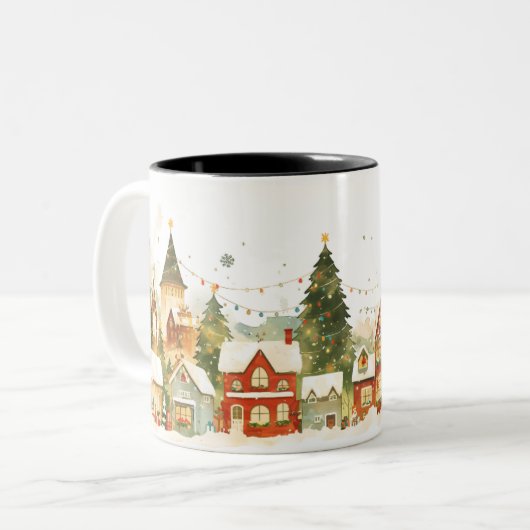 Weihnachten Zweifarbige Tasse (Vorderseite Links)