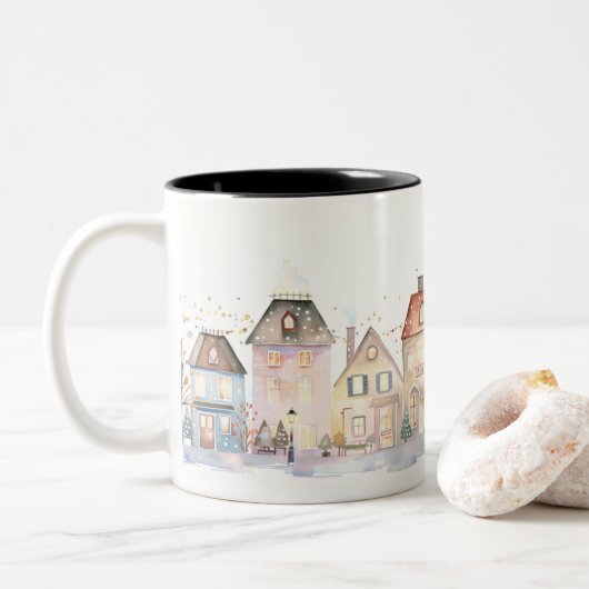 Weihnachten Zweifarbige Tasse (Mit Donut)