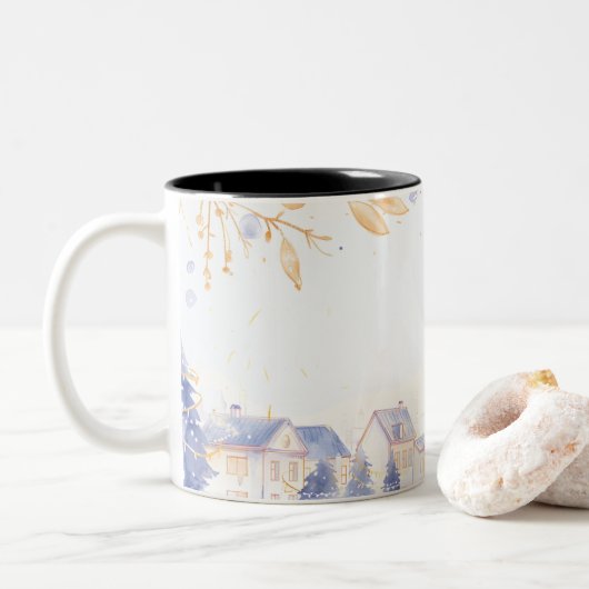 Weihnachten Zweifarbige Tasse (Mit Donut)