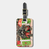 Weihnachten - Zwergpudel - Annie Gepäckanhänger (Vorderseite vertikal)