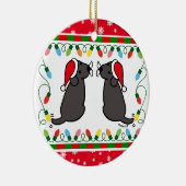 Weihnachten - Zwillingspaar Keramik Ornament (Rechts)