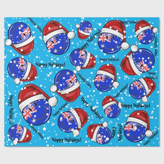 WeihnachtenAuzzie Art lächelnde australische Geschenkpapier (Flach)