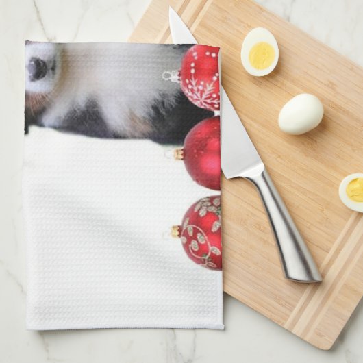 WeihnachtenBernese Gebirgshund Geschirrtuch (Viertel Falte)