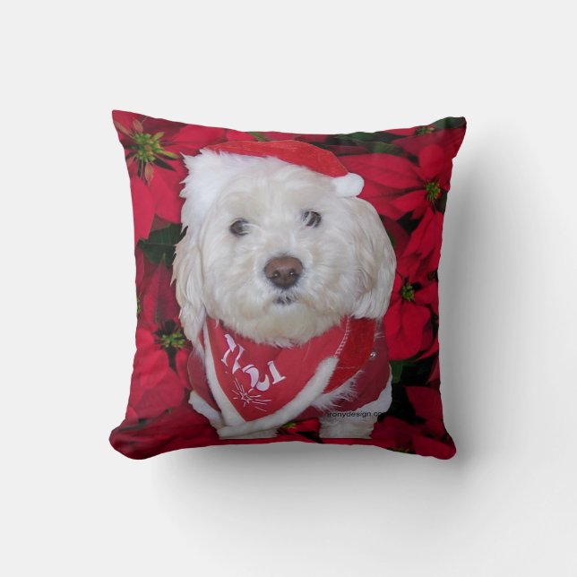 WeihnachtenBichon Frise Hund Kissen (Vorderseite)