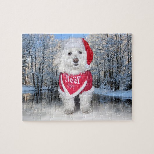 WeihnachtenBichon Frise Hund Puzzle (Horizontal)