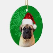 Weihnachtenbullmastiff Welpe Keramik Ornament (Rechts)