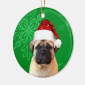 Weihnachtenbullmastiff Welpe Keramik Ornament (Links)
